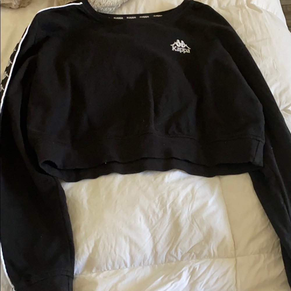Kappa black long sleeve crop sweatshirt